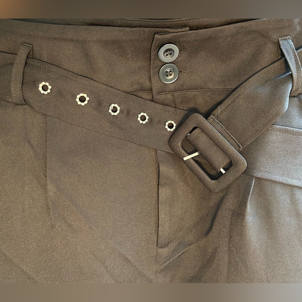 Never worn, SHEIN size large belted black tapered pants. - Picture 4 of 4